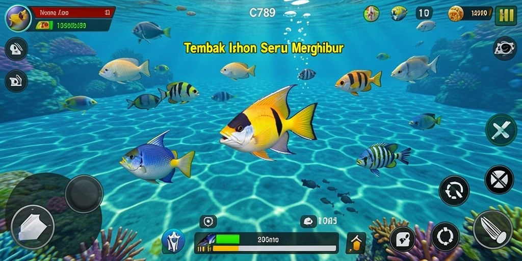 Tangkapan layar C789 menampilkan aksi seru dalam permainan Tembak Ikan yang menantang.