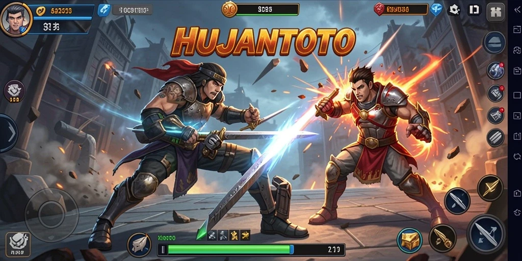 Tampilan epik dalam pertarungan seru di HUJANTOTO.