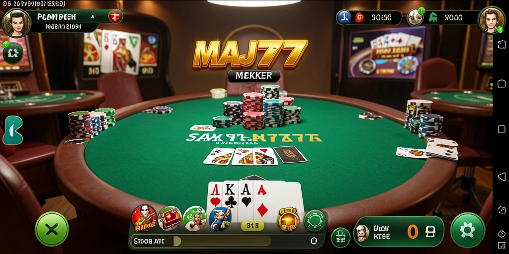 Tampilan gameplay Poker yang menarik di MAJ777.