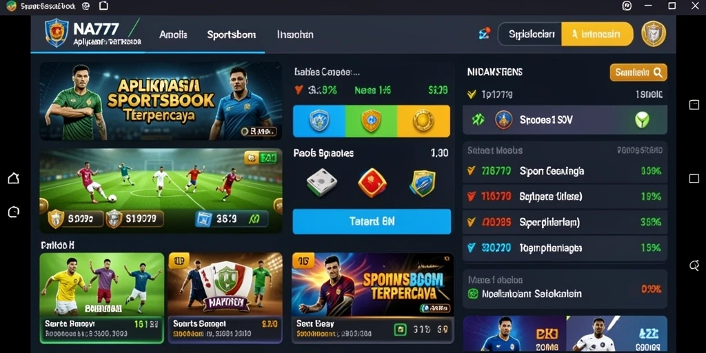 Tampilan utama NA777 yang menampilkan daftar pertandingan dan opsi taruhan.