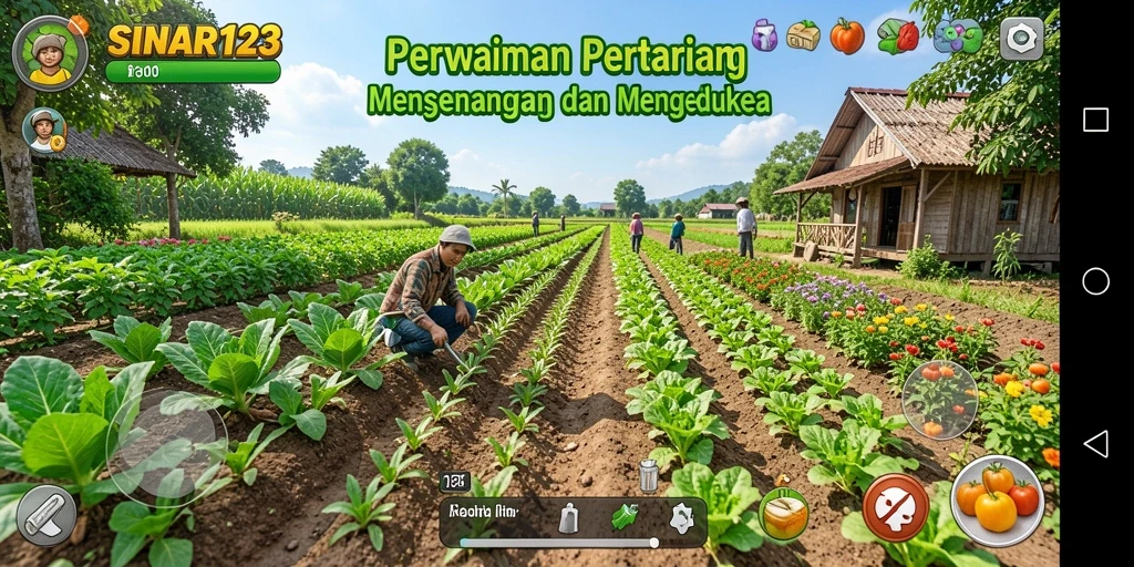 Tampilan menarik dari gameplay SINAR123 yang menggambarkan aktivitas bertani.